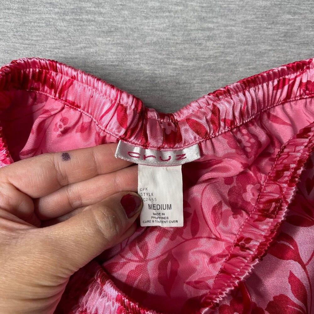Natori Cruz Women’s Pink & Red Floral Print Satin PJ Pants - Picture 8 of 11